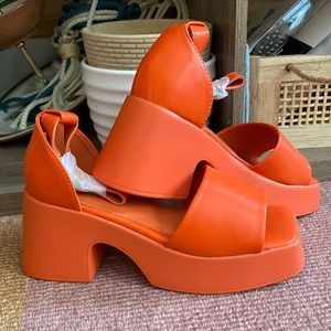 Orange Platform Heels